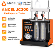 ANCEL JC200 เครื่องฉีดเชื้อเพลิงและเครื่องทดสอบการออกแบบ 2 กระบอก bulid ในปั๊มอากาศรถยนต์แบบพกพาเครื