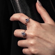 【PurpleMay Jewellery】純18K黃金鑲嵌坦桑石鑽石戒指-TB R168