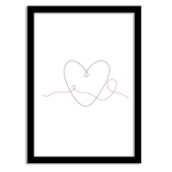 Line Art Framed Wall Art Print - Heart