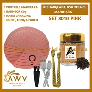 AA SET 8010 PORTABLE MABKHARA WITH ARD AL ZAFRAN 50g BAKHOOR Complete Set