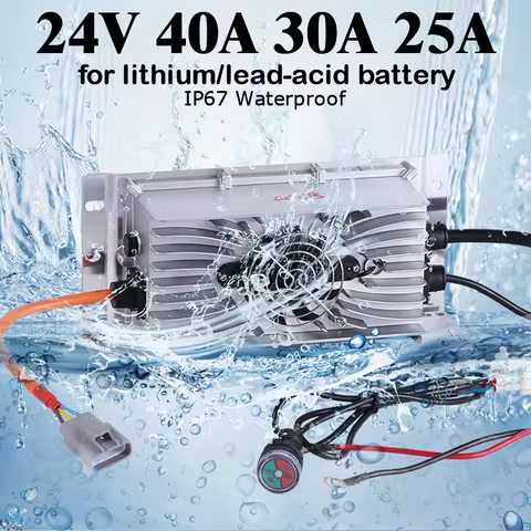 Waterproof 24V 40A 30A 25A 8S 29.2V 30A 25.2V 33.6V 29.4v 8S Smart Charger for lithium ion lifepo4 L
