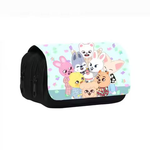 SKZOO printed double-layer pen case student stationery bag papelería divertida