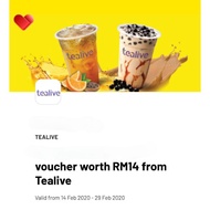 RM14 Tealive voucher