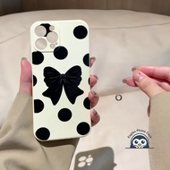Black Bow Dots Phone Case For Samsung Galaxy A91 A81 F52 M52 M33 M31 M14 J7 Prime J6 J4 + J5 Pro S8 