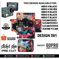 GOPRO HERO 4 , HERO 5 , HERO 6 , HERO 7, SJCAM 5000 , XIAOMI YI CAM 2K STICKER SKIN (DESIGN 381)