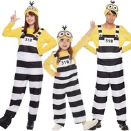 Family Matching Yellow Striped Halloween Inmate Jumpsuit Costume