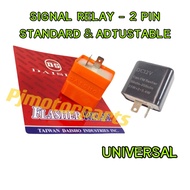 (UNIVERSAL)ADJUSTABLE &amp; STANDARD SIGNAL RELAY 2 PIN / SIGNAL CONDENSOR RALAY EX5 DREAM WAVE DASH ALPHA SRL 110 115 LC135