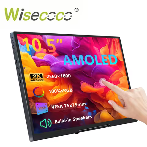 10.5 Inch AMOLED Touchscreen Portable Monitor 2560×1600 2.5K Touch Secondary Display for Raspberry P