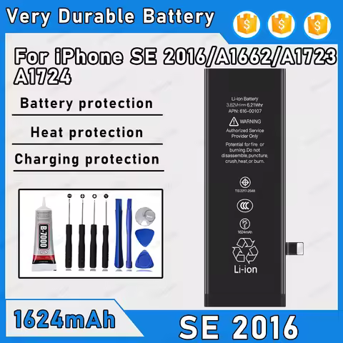 100% 0 Cycle High Capacity Battery For iPhone SE 2016/A1662/A1723 Phone Bateria+Free Tool Kit
