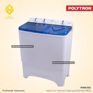 Polytron Mesin Cuci 2 Tabung Manual 8.5 KG [Hijab Mode] - PWM 851 /