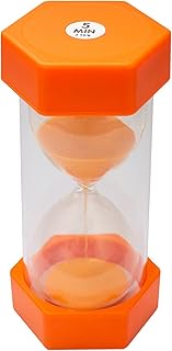 Sand Timer for Kids- 5 Minute Orange-5 inches Hour Glass Acrylic Covered for Classroom, Home & Kids 
