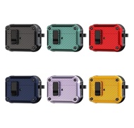 Shockproof Armor Case with Keychain for AirPods Pro3 AirPod 4 TPU+PC Multicolor Protective Earphone 