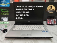 Notebook โน๊ตบุ๊คมือสอง Fujitsu i5/RAM 4GB/HDD 250GB/จอ 14"/แถมฟรี extreme karaoke 2024