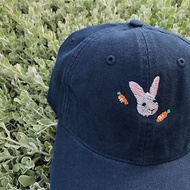 Rabbit Carrot-Embroidery cap / Dark Blue,Light Blue Denim【雙 11 限定】