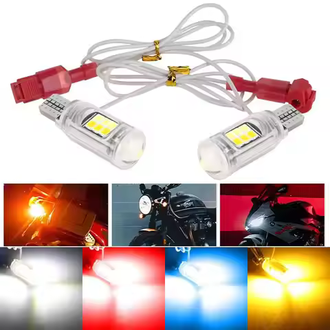 1 Pair T15/T10 Super Bright Turn Signal Bulb Colorful Dual Contact Motorcycle Signal Light W16W LED