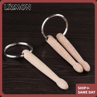 LIZMON Drumsticks Keychain, Wood Drum Sticks Key Ring, Professional Mini Metal Drumstick Grommets