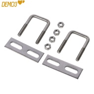 [DEMO3] 2Pcs U Bolt with Nuts Frame, Silver M6 Square U-Bolts, Corrosion Resistance Stainless Steel 