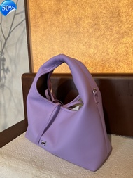 2025 Spring/Summer New Row Style Handheld Lunch Box Bag Niche Design Cowhide Small Bag Single Should