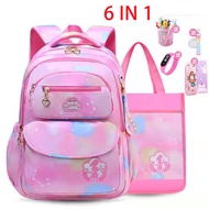 【A COOL】 Korean Waterproof Pink Purple Blue Cartoon Lovely Princess Primary School Bag Pack Backpack