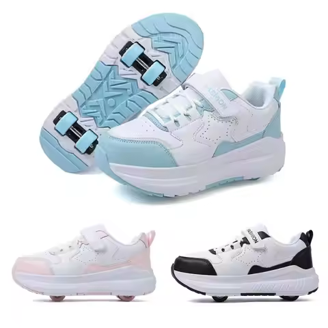 Kids Two Wheels Roller Skating Shoes Walking Shoes Detachable Wheels Roller Skate Shoes For Teenager