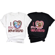 🌷 2026 I Love My Girlfriend Shirt With Photo Valentines Day Tshirt Cotton Girlfriend And Boyfriend T