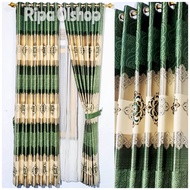 Gorden jendela pintu bahan kain blackout import tebal motif terbaru mewah gold