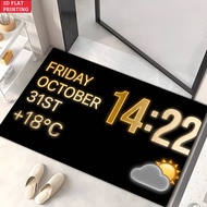 1pc, 2D Halloween Themed Date Weather Printed Floor Mat Friday October 31St Style Decorative Mat Non