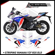 YAMAHA YZF R25 OLD TRICOLOR STRIPING OLD R25 MOTORCYCLE DECAL/ R25 MOTORCYCLE ACCESSORIES/
