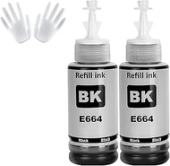 ASEKER 664 Ink 2 Black Compatible with Epson ET-2500 ET-2550 ET-2600 ET-2650 ET- 3600 ET-4500 ET-455