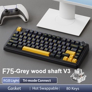 AULA 80 Keys 2.4G/Bluetooth/Wired Tri-mode Hotswap mechanical keyboard RGB backlit 3/5PIN Switch mec