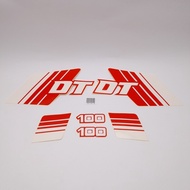 MERAH Yamaha DT100 Sticker Red and White Striping Sticker