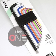 Fabric Hex Key Set L-10-Piece Color Coded Key Set