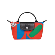 AUTHENTIC LONGCHAMP Handle bag for women X ROBERT INDIANA series MINI single handle handbag recycled polyester canvas dumpling bag mobile phone bag wallet