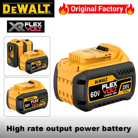 DEWALT 60V/20V Lithium Battery Charger Tool Combo-9Ah 6Ah Battery with DCD805 Drill,DCD996,DCS577 Al