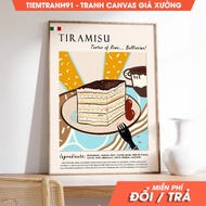 Wall paintings, Italian Food Poster, Tiramisu, Dessert Poster, Art Poster, Rome, Kitchen Poster, Ita