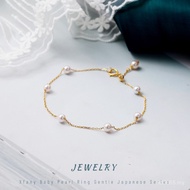 Pearl 18k Bracelet au750 Genuine Bracelet Color Gold Natural Simple Gold Bracelet Adjustable Gypsoph