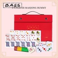 THEBAGS 3Player 4Player Mahjong Rummy Lami Poker Full White Set Alphapet Mahjong Board