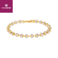 HABIB Oro Italia 916 Beads Planet White and Yellow Gold Bracelet GW3167(5)-BI