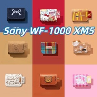 READY STOCK!For Sony WF-1000 XM5 Case Cute Cartoon Textile Crafts Earphone Case Casing Cover