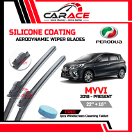 PERODUA MYVI 2018-Present | CARACE Aerodynamic SILICONE Wiper Blades 22"+16" | Front Set OEM Wiper M