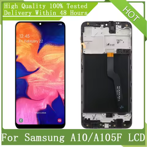 For SAMSUNG 6.2”A10 A105 A105F SM-A105F M10 M105 M105F SM-M105F With Frame LCD Display Touch Screen 
