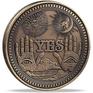 Yes No Challenge Coin Decision Maker Divination Coin(Silver)