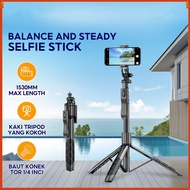 Tripods Achieva L16 Hp Tripod 1530mmTongsis Bluetooth Hand Stabilizer Hp Gopro Camera