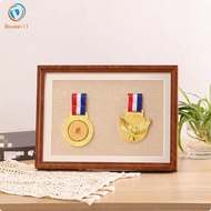[Dovewill] Medal Display Frame Wood Grain A4 2 Medals