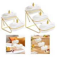 [lzdxwcke3pu] Fruit Bowl Tray Serving Tray Multipurpose Salad Desert Plates with Lid Fruit