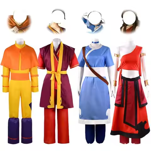 Cosplay Costume Zuko Katara Aang Appa Full Set Anime Roleplay Outfit for Convention Halloween Party