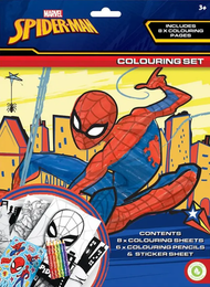 蜘蛛俠 - 【飲茶必備】蜘蛛俠 Spider-Man Colouring Set填顏色+貼紙套裝 連顏色筆｜ 生日禮物回禮｜平行進口