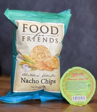 Food For Friends Nacho Chips Lightly Salted (75g) with Guacamole Style Dip (105g) {HALAL}