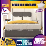 [ FREE 1 X RM99 KING KOIL PILLOW ]  ⚡️ PROMOTION ⚡️ DW 2 Series Leather Divan Box Bedframe With Both Side Drawers / Bed Base / Katil - Super Single /Single (Mattress / Tilam Not Included)
