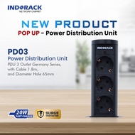 PD03 - DESKTOP PDU POP UP INDORACK 3 OUTLET GERMANY SOCKET 16A SOCKET BUILT-IN TABLE EXTENSION